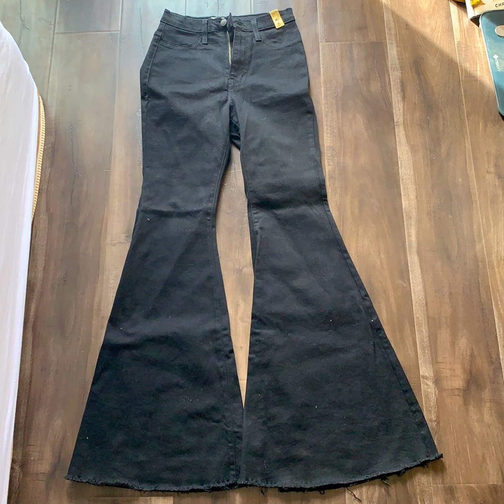 Black high waist bell bottom jeans